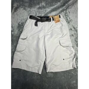 DENLAI Mens Shorts Belted Cargo Hybrid Shorts Size 30 Harbor Mist Grey NEW TAGS
